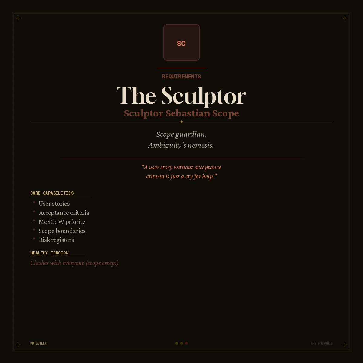 The Sculptor - Requirements
